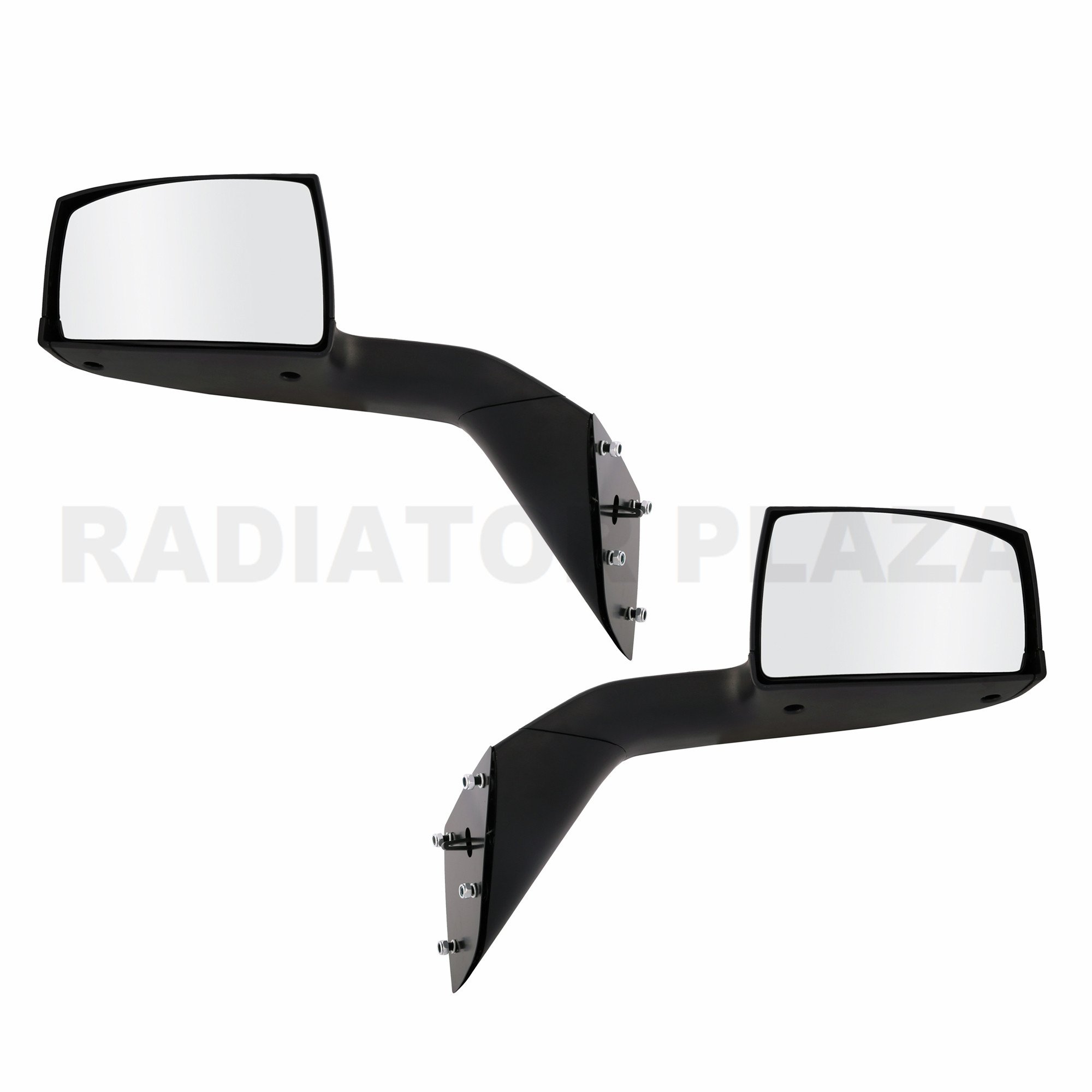 Black Hood Mirror Pair Set of 2 Left+Right For 15 16 17 Volvo VNL VNM VNX LH+RH
